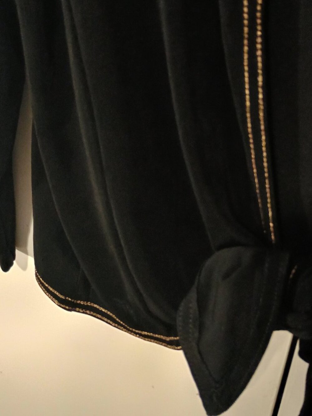 Chico’s Travelers Black Tie Front Jacket Cardigan Contrast Stitch Size 3 XL - Picture 5 of 7